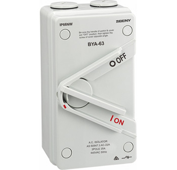 BYA-63 SERIES WEATHERPROOF AC ISOLATION SWITCH
